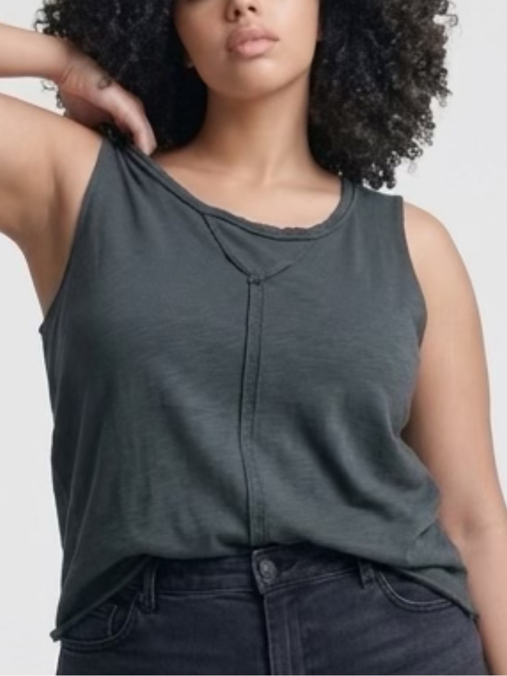 Project Social T Sleeveless Tank Small Dark Green/Gray